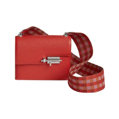 HERMES Verrou Mysore Chevro с холщовой сумкой Verrou сумка через плечо женская