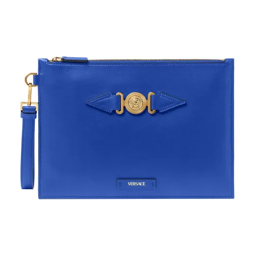 VERSACE Клатч из коровьей кожи мужской королевский синий