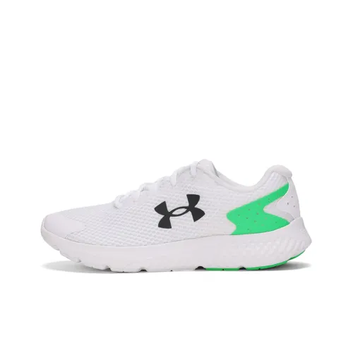 Under Armour Charged Rogue 3 Reflect Низкие Беговые Кроссовки Мужские Белые Зеленые