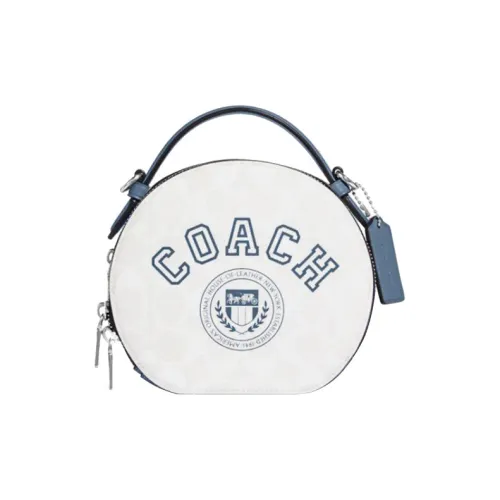 COACH Canteen Сумка из искусственной кожи сумка через плечо сумка через плечо среднего размера женская цвет мел белый и индиго