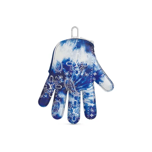 LOUIS VUITTON Сумочка для украшений из коровьей кожи кошелек для монет мешок для хранения мужской синий