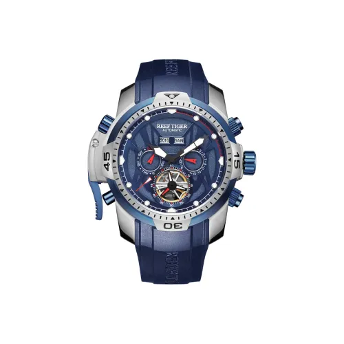 REEF TIGER Aurora Collection Transformers Автоматический Механический Механизм Часы Мужские Синий Циферблат RGA3532 JBLL