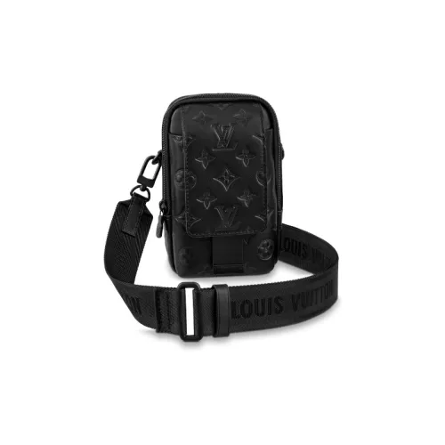 LOUIS VUITTON Чехол для телефона из коровьей кожи стандартный мужской черный