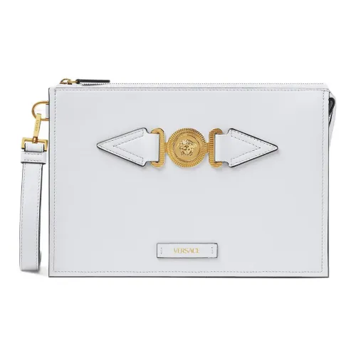 VERSACE Клатч из коровьей кожи мужской белый