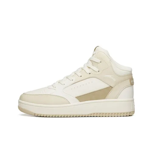 ANTA Устойчивость к истиранию Высокие кеды для скейтбординга Мужские Светло-бежевый Белый