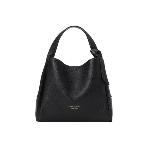 Kate Spade Knott Pebble Текстурированная кожа Сумка через плечо Сумка среднего размера Женская Черная