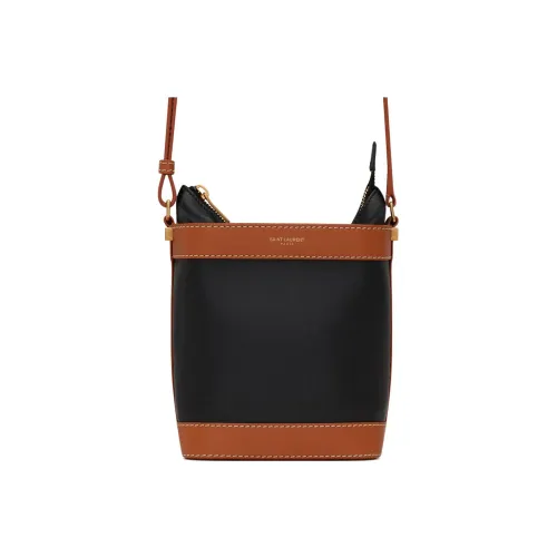 SAINT LAURENT Коровья кожа Ведрообразные сумки Сумки через плечо Сумка через плечо Женская Черная