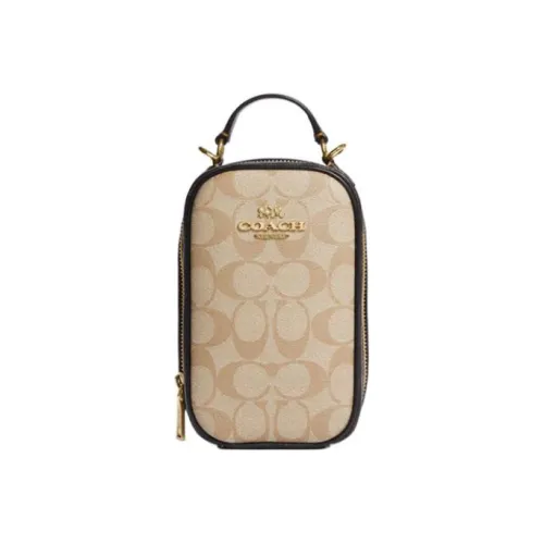 COACH ЭВА Чехол для телефона из искусственной кожи сумка сумка через плечо мини женская светлый хаки и коричневый