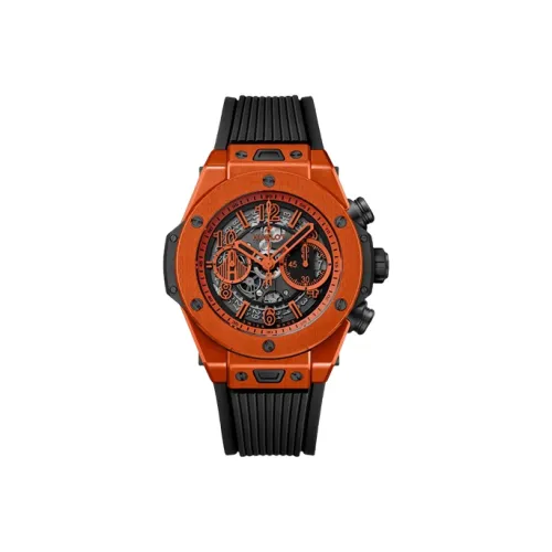 HUBLOT Big Bang Автоматический Механический Часы Мужские 45 мм Апельсиновый Циферблат Часы Керамические Корпус Часы