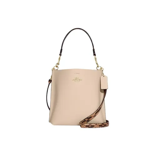 COACH Mollie Коровья кожа Ведрообразная сумка Сумка через плечо Маленькая сумка Женская цвет Слоновая кость