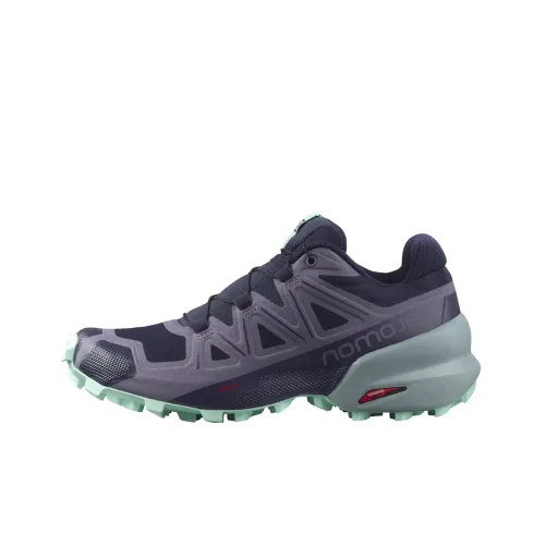 SALOMON Speedcross 6 Противоскользящий Устойчивый к истиранию Низкий Топ Уличная обувь Женская Фиолетово-зеленая
