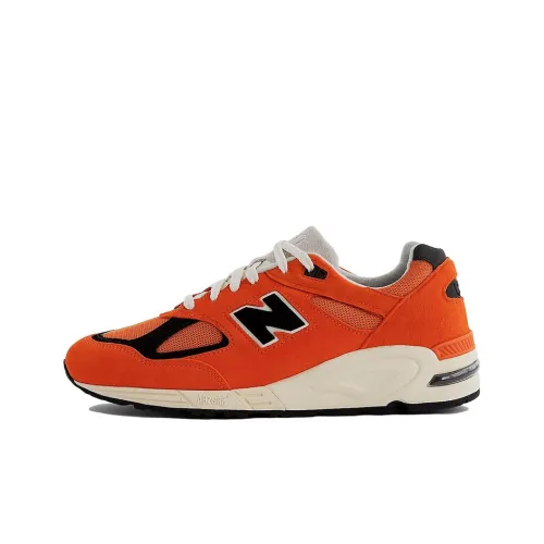 New Balance NB 990 V2 Устойчивый к истиранию Дышащий Легкий Низкий Топ Беговые кроссовки Унисекс Оранжевый Черный