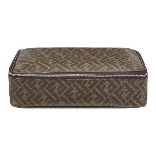 FENDI с коровьей кожей дорожная сумка коробка для хранения большая мужская коричневая