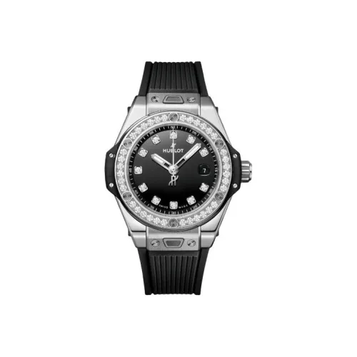 HUBLOT Big Bang Автоматический Механический Механизм Женские Часы 33 мм Черный Циферблат Корпус из Нержавеющей Стали Резиновый Ремешок