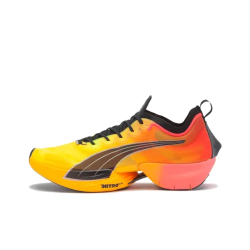 PUMA Fast R Nitro Elite Устойчивый к истиранию Низкий Топ Марафон Беговые кроссовки Женские Желтый Оранжевый Красный