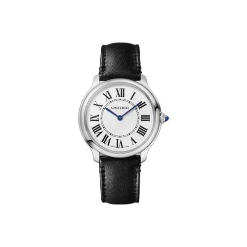 Cartier Часы Ronde De Cartier 36 Мм, Кварцевый Механизм, Сталь, Ремешок Из Материала Неживотного Происхождения