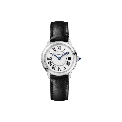 Cartier Часы Ronde De Cartier 29 Мм, Кварцевый Механизм, Сталь, Ремешок Из Материала Неживотного Происхождения