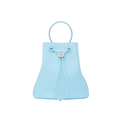 Burberry Сумка-ведро из крупнозернистой текстуры коровьей кожи портативная сумка через плечо маленькая женская сумка светло-синего цвета