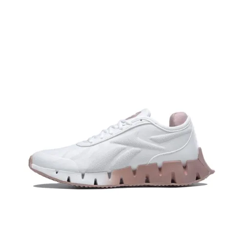 Reebok Zig Dynamica 3 Low Топ Беговые кроссовки Женские Лотосовый корень Пудра Белый