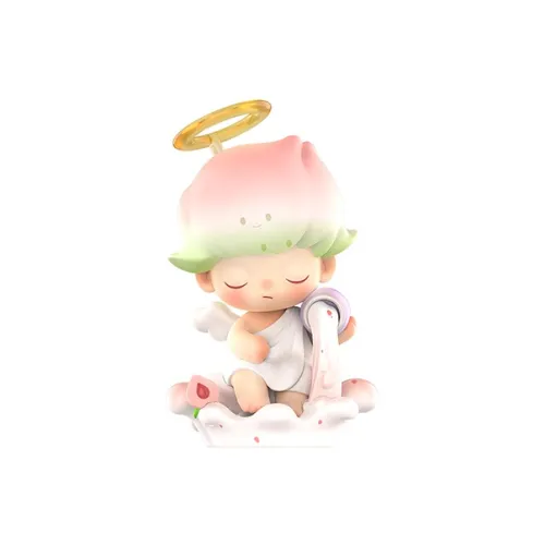 POP MART Dimoo Белый персик Гранатовый Прозрачный Слепой бокс на карточке 100% 8,9 см