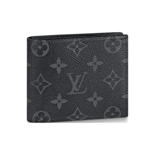 LOUIS VUITTON Marco Холст и Кожа Кошелек Мужской Черный Серый