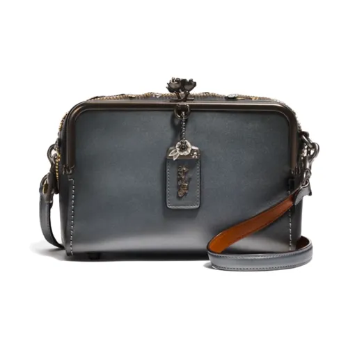 COACH Keith Haring Коллаборация Mailbo Перчаточная дубленая кожа Сумка через плечо Маленькая Женская Серый