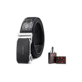 Черный ремешок с серебряной пряжкой + премиум-бокс