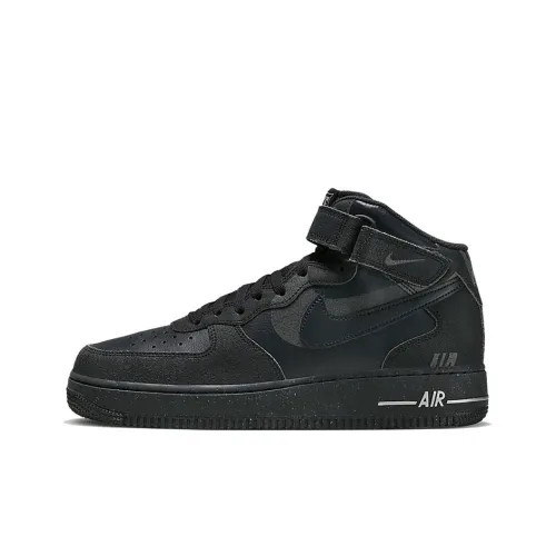 Nike Air FORCE 1 MID Топ Скейтборд Кроссовки Мужские Черные