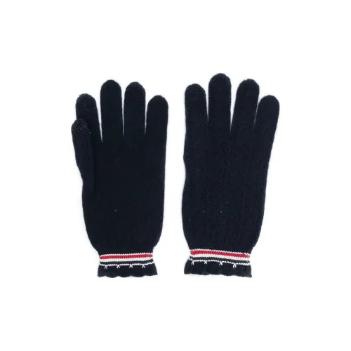 THOM BROWNE Вязаные перчатки, синие, женские