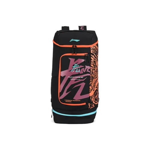 Лайнер Dragon Tiger Коллаборация Ткань Парящий дракон Прыгающий тигр Бадминтон Рюкзак Стандартный Унисекс Черный Красный