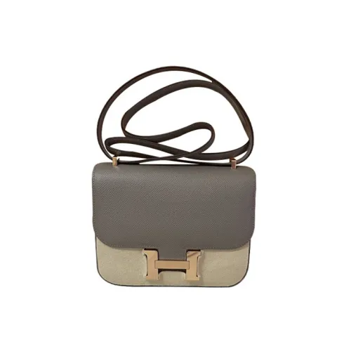 HERMES Constance Эпсомская кожа Сумка через плечо Мини Женская Galaxy Gray Chocolate