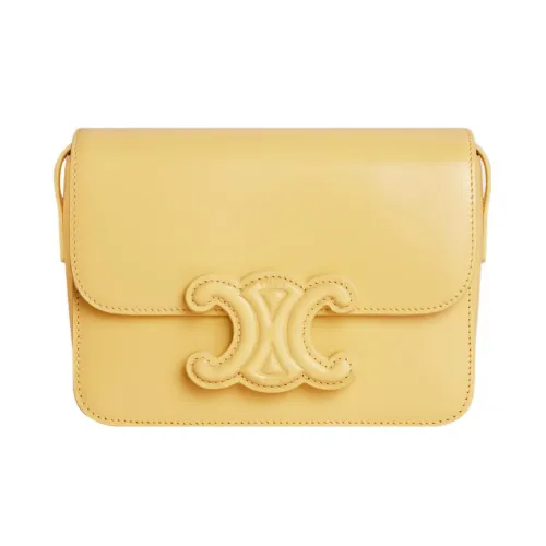 CELINE Teen Triomphe Коровья кожа Сумка через плечо Женская Желтая