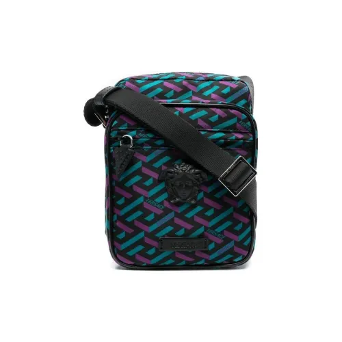 VERSACE Сумка через плечо из коровьей кожи мужская синяя