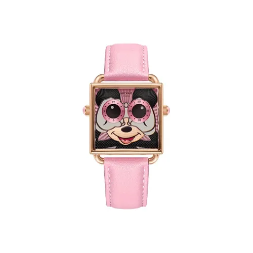 Disney Minnie Series Кварцевый механизм Кожаный ремешок Часы Женские Многоцветный циферблат MK 11496P