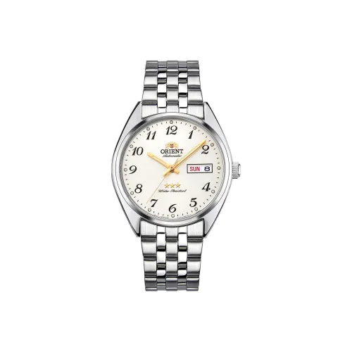 ORIENT Автоматический Механический Механизм Нержавеющая Сталь Ремешок Часы 39,4 мм Мужские Часы Серебристый Циферблат RA AB0E16S1BD