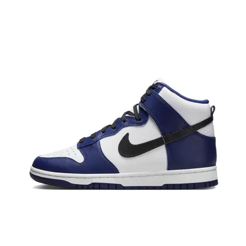 Nike Dunk High Топ Скейтборд Кроссовки Женские Черный Белый Синий