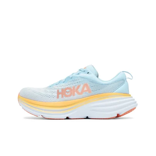 HOKA ONE ONE Bondi 8 Амортизаторы Slip-resistant устойчивые к истиранию Низкий топ Беговые кроссовки Женские Синий Широкий крой