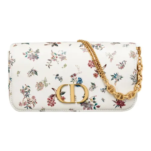 DIOR Caro Коровья кожа Одно плечо Через плечо Чехол для телефона Стандартный Женский Молочный белый