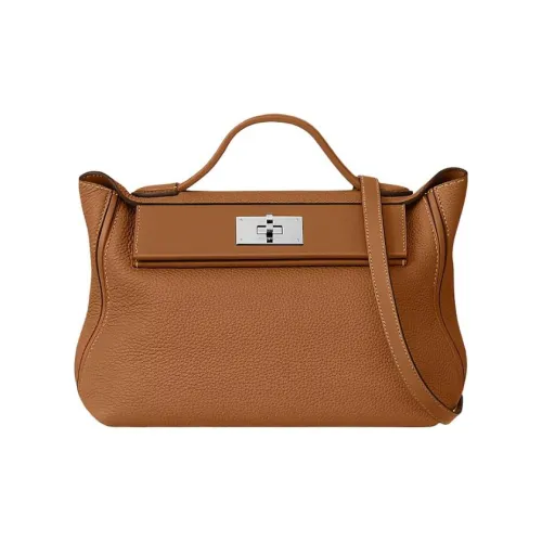 HERMES 24 24 Togo Swift Телячья кожа Сумка через плечо Сумка Женская Золотая