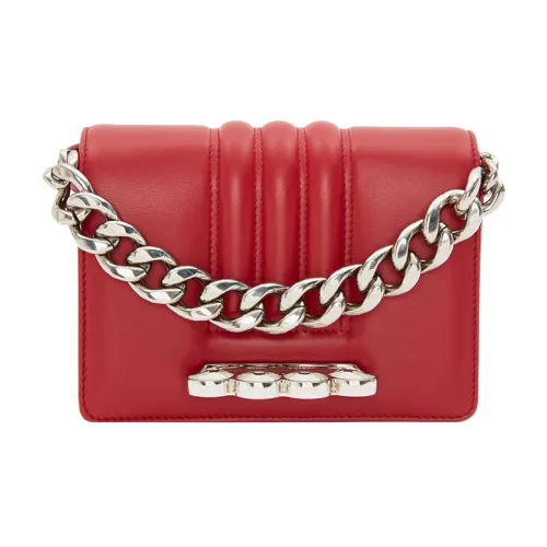Alexander McQueen Lambskin Сумка через плечо Мини Женская Красная