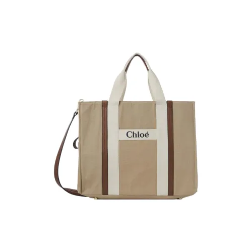 Chloe Хлопок Холст Кожа Сумка Canvas Tote Bag Shopping Bag Shoulder Bag Crossbody Bag Women's