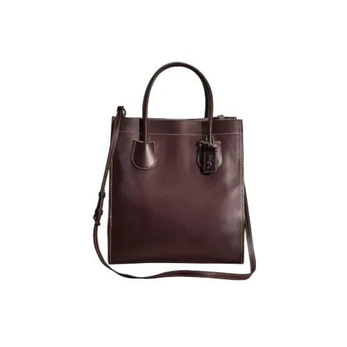 COACH Cashin Кожа Сумка Большая Женская Бычий Кровь