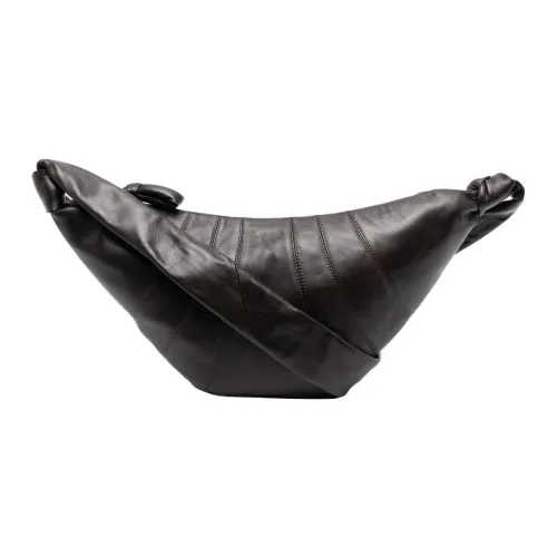 Lemaire Croissant Series Sheepskin Croissant Bag Shoulder Bag Medium Unisex Dark Chocolate Brown
