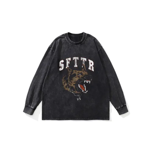SFTTR Длинный рукав Т-рубашка Унисекс Черный