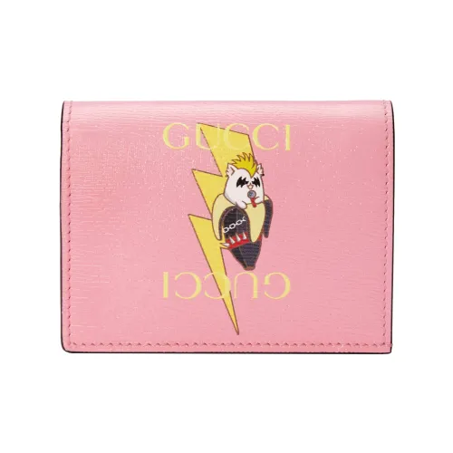 GUCCI Bananya Банан Meow Коллекционное издание кожа кошелек держатель для карт стандартный женский розовый