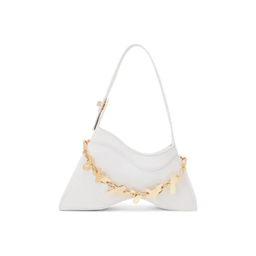 CHARLES KEITH ПУ (полиуретан) Сумка через плечо Сумка-багет Сумка через плечо Стандартная Женская Белая Черная Бежевая Павлиний Зеленый