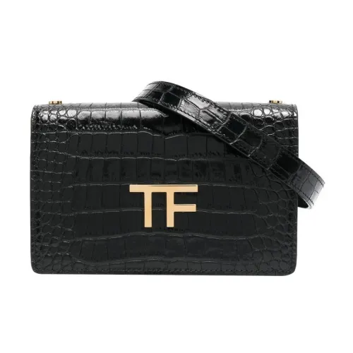 TOM FORD Сумка через плечо из телячьей кожи женская черная