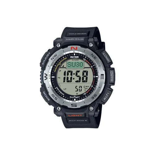 CASIO Кварцевый механизм Мужские часы PRO TREK Collection с цифровым дисплеем 54,7мм*51,7мм*14,6мм серый
