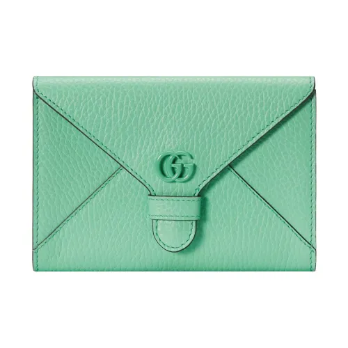 GUCCI Marmont Кожа Кошелек Держатель для карт Женский Мятно-зеленый