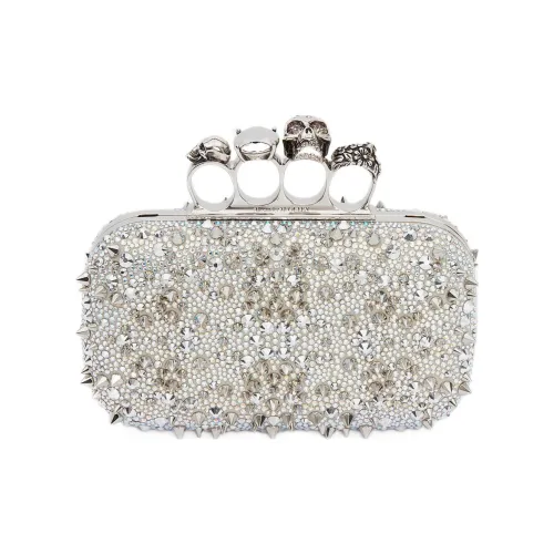 Alexander McQueen Телячья кожа Одно плечо Клатч Женская Белая